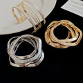 European Style Geometric Round Metal Spliced Bangle Fashion Niche Design Bracelet view 1