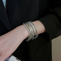 European Style Geometric Round Metal Spliced Bangle Fashion Niche Design Bracelet view 4