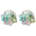 18K Gold Plated Silver Post Crystal Butterfly Pearl Flower Cluster Stud Earrings Light Luxury Fresh Style view 5