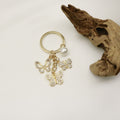 Zinc Alloy Rhinestone Butterfly Keychain With Pearl Bag Charm view 4