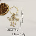 Zinc Alloy Rhinestone Butterfly Keychain With Pearl Bag Charm view 2