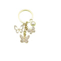 Zinc Alloy Rhinestone Butterfly Keychain With Pearl Bag Charm view 5
