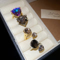 Light Luxury Alloy Open Ring With Rhinestone Geometric Triangle Oval Design view 3