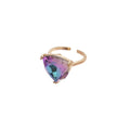 Light Luxury Alloy Open Ring With Rhinestone Geometric Triangle Oval Design view 5