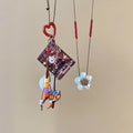 Vacation Style Alloy Cat Flower Apple Pendant Sweater Necklace With Resin Cord For Women view 2