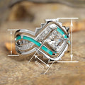 Futuristic Sweet Cool Geometric Ring Three Piece Set, Light Luxury Fashion Jewelry view 4