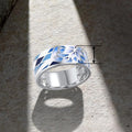 Women's Hollow Blue And White Porcelain Oil Painting Ring New Chinese Style Vintage Jewelry view 4