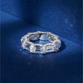 Stackable Women's Geometric Ring With Micro Pave Zircon Inlay Delicate Finger Jewelry view 3