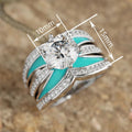 Maillard Style Oil Painted Six Prong Inlaid Ring For Women, Princess Light Luxury Jewelry view 4