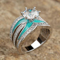Maillard Style Oil Painted Six Prong Inlaid Ring For Women, Princess Light Luxury Jewelry view 2