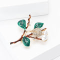 Alloy Enamel Rhinestone Branch Brooch Pin For Clothing Decoration view 4