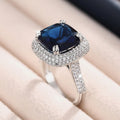 Trendy Women's Square Chunky Geometric Statement Ring For Wedding Proposal Niche Jewelry view 3