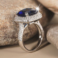 Trendy Women's Square Chunky Geometric Statement Ring For Wedding Proposal Niche Jewelry view 2