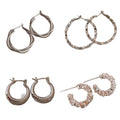 Minimalist Copper Geometric C Shape Hoop Earrings With Silver Pin For Women view 5