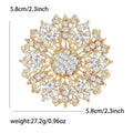 Alloy Hollow Rhinestone Crystal Flower Brooch Pin For Suit Decoration view 5