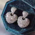 Sparkling Heart Drop Earrings For Women, Korean European Style Dress Matching Fashion Jewelry view 2