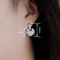 Sparkling Heart Drop Earrings For Women, Korean European Style Dress Matching Fashion Jewelry view 4