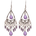 Alloy Rhinestone Geometric Round Teardrop Tassel Drop Earrings Vintage Ethnic Style view 5