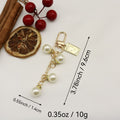 Metal Crystal Pearl Heart Keychain Bag Charm Gift view 2