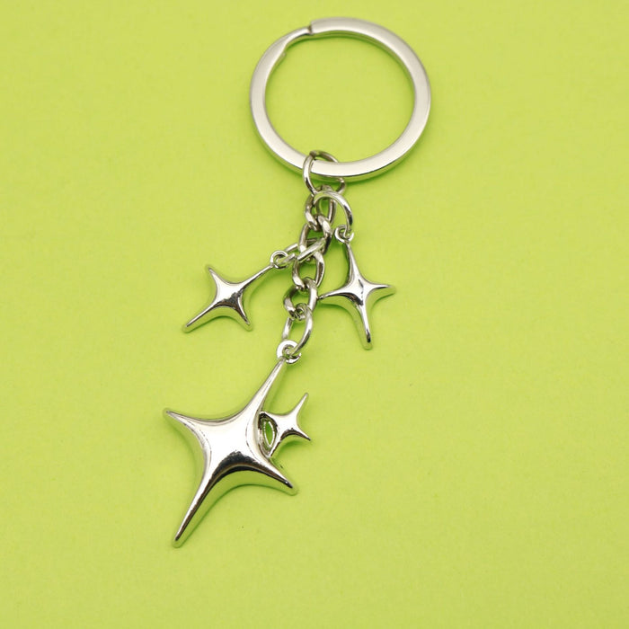Zinc Alloy Hollow Star Keychain Bag Charm Gift