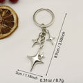 Zinc Alloy Hollow Star Keychain Bag Charm Gift view 2