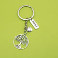 Antique Silver Alloy Family Tree Heart Keychain Meaningful Gift view 1