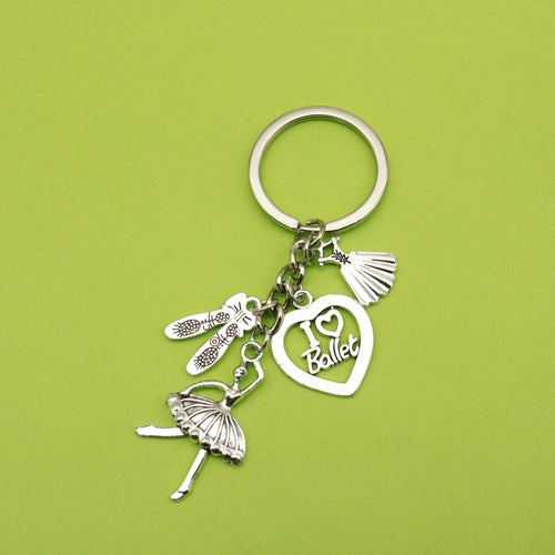 Metal Ballerina Keychain Bag Charm Gift