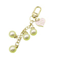 Crystal Pearl Heart Keychain Bag Charm view 5