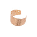 European American Style Metal Open Bangle With Irregular Geometric Round Wrinkle Square Design view 5