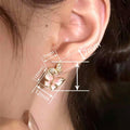 Women's Forest Style Butterfly Earrings With Micro Paved Zircon And Enamel Oil Painting Detail view 4