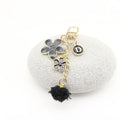 Metal Flower Letter Pom Pom Keychain For Phone Bag Charm view 4