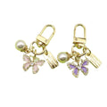 Zinc Alloy Cartoon Butterfly Letter Pearl Keychain Bag Charm Gift view 5