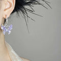 Light Luxury Copper Hoop Earrings With Sparkling Zircon Butterfly Charm For Women view 3