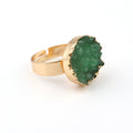 Gold Tone Round Crystal Cluster Adjustable Rings in Six Color Options view 7