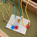 Cat Eye Stone Beaded Flower Pendant Necklace For Women Pastoral Dopamine Clavicle Chain view 1