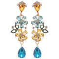 Light Luxury Alloy Rhinestone Flower Teardrop Tassel Drop Earrings With Silver Posts view 5