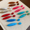 Acrylic Large Teardrop Drop Earrings With Silver Pins, European Minimalist Statement Jewelry view 3