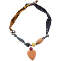 Printed Fabric Acrylic Wood Heart Pendant Necklace For Women, Sweet Cartoon Vacation Style view 5