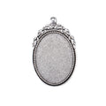 Ornate Oval Cabochon Bezel Pendants in Three Finishes view 3
