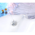 Clear Teardrop Crystal Invisible-Line Necklace with Silver Tone Setting view 4