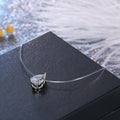 Clear Teardrop Crystal Invisible-Line Necklace with Silver Tone Setting view 2