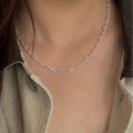 Minimalist Metal Geometric Circle Chain Collarbone Choker Necklace For Women view 1