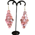 European Style Pink Shell Tassel Drop Earrings Geometric Statement Ear Hook Jewelry For Women view 5