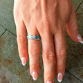Double Layer Metal Oil Painting Ring For Women, Four Prong Zircon Inlaid Light Luxury Jewelry view 3