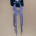 Copper Rhinestone Geometric Teardrop Wing Tassel Drop Earrings With Silver Pins view 3