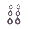 Copper Rhinestone Geometric Teardrop Wing Tassel Drop Earrings With Silver Pins view 5