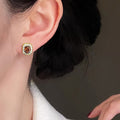 Korean French Style Geometric Square Stud Earrings For Women, Elegant Light Luxury Jewelry view 3