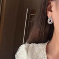 Luxury Urban Women's Stud Earrings With Hollow Teardrop Design, Lightweight Fashion Jewelry view 3