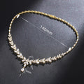 Luxury Banquet Earrings And Marquise Princess Necklace Set For Women's Formal Dress Jewelry view 4