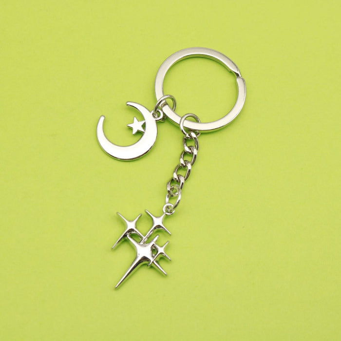 Metal Moon Star Keychain Bag Charm
